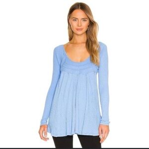 Free People Light Blue Long Sleeve Tunic